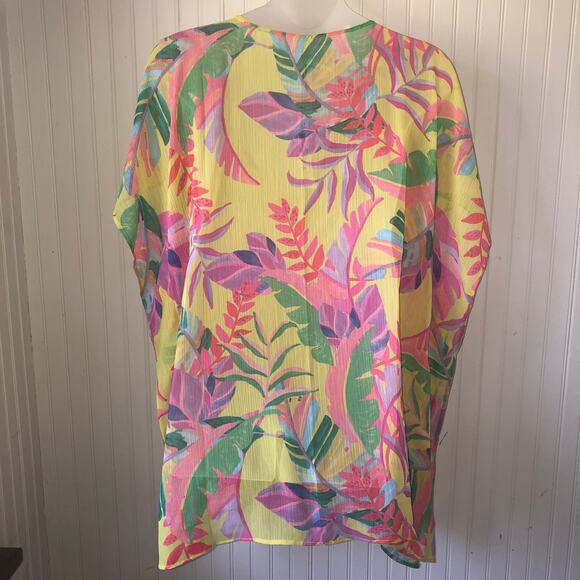 BECCA Retail $98 Costa Tropical Printed Bella Tunic Swimsuit Cover Up Size 1X - Picture 5 of 6
